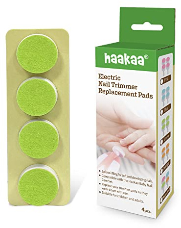 haakaa Almohadillas de repuesto para recortadora de uñas eléctrica para limas de uñas de bebé estándar, adecuadas para 6 a 12 meses, color verde