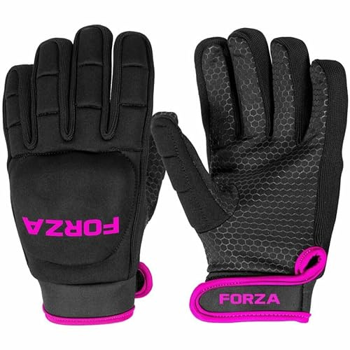 FORZA PU-hockeyhandskar, vänsterhänta fälthockeyhandskar, flera storlekar (S, helfingerhandskar, rosa)