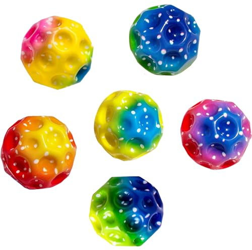 TZEKING 6 Pièces Astro Jump,7 cm,Boules rebondissantes colorées,Faciles à Saisir,Super Rebondissant,Cadeaux pour Garçons et Filles,Adaptées Aux Adultes pour Soulager Le Stress