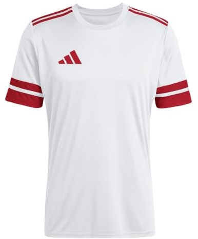 adidas Men's Squadra25 Jersey Short Sleeve Shirt, White/Team Power red 2, XL