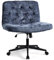 WangPangzi Armloser Bürostuhl mit mittlerer Rückenlehne, Chenille-Stoff-Breiter Schreibtischstuhl aus Stoff,höhenverstellbare Gaming Stuhl, Schlafzimmer Dressing Stuhl(Blau)