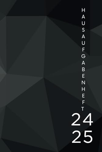 Hausaufgabenheft 2024/2025 mit datum schwarz: Jungs mädchen Teenager | Schülerkalender Gymnasium Grundschule | Hausaufgabenplaner