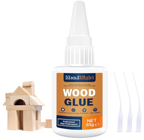 MendMight 30g Holzleim Extra Stark, Holzkleber Bastelleim,Transparent Express Holzkleber für Holz, Eiche, Möbel, Holzprodukte und Kunsthandwerk