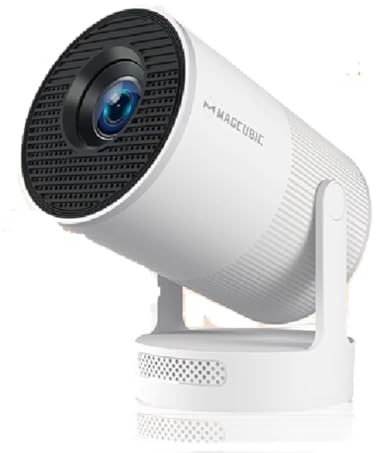 Proyector con Altavoz Integrado de 5 W, 1920 x 1080P, Android 11, 8000 lúmenes, Wifi6, BT5.4, para Exteriores. (New-White)