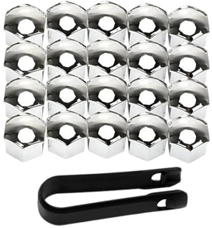 20Pieces Wheel Nut Cap 17/19/21mm, Wheel Bolt Nut Caps Covers with Removal Tool,Dust and Rust Proof, Car Modification,Easy Disassembly, Plating,Sturdy, for Most Car