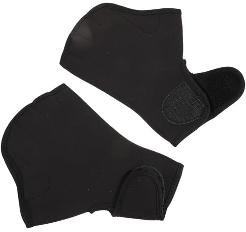 Abaodam Guantes de Natación con Palma Ajustable Resistente para Buceo y Entrenamiento Manoplas para Hombre con Protección y Correa Antideslizante Negro