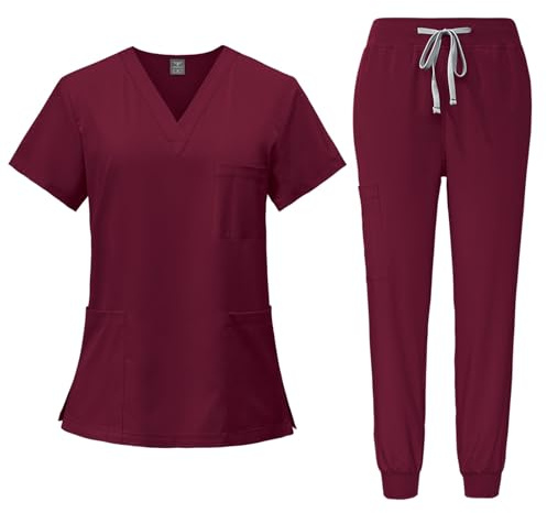 Lxitoler Tenue Infirmiere Professionnelle Uniforme Medical Femme Uniforme Médicale Unisexes Ensemble Vêtements Médicals Ensemble Uniformes Blouse De Travail Et Pantalon