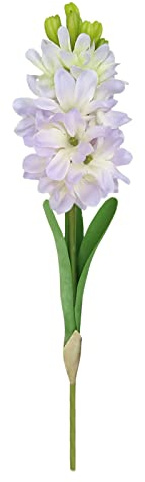 Fyearfly Konstgjord hyacint sidenblomma, violettblå, 49 cm lång med 3 löv 1 blomma, för bröllop bordsuppsats heminredning bordsvisning fotorekvisita