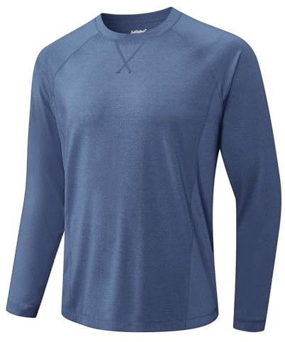MEETWEE Herren UPF50+ Rashguard UV Shirt Langarmshirt UV Schutz Shirts, UV Sonnenschutz Atmungsaktiv Langarm Outdoor Angeln Laufen Wandern Funktionsshirt