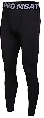 FELiCON Gym Mens Running Sports Cycle Pants Men's Compression Tights Wear Workout Clothes Quick Dry Breathable Comfortable Leggings Base Elite Fitness Trousers Thermal(600-Black-L)