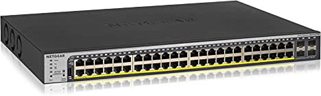 Netgear GS752TPP 48 Port Gigabit Ethernet LAN PoE Switch Smart und 4x 1G-SFP (Netzwerk Switch Managed mit 48x PoE+ 760W, Desktop oder 19 Zoll Rack-Montage, ProSAFE Lifetime-Garantie)