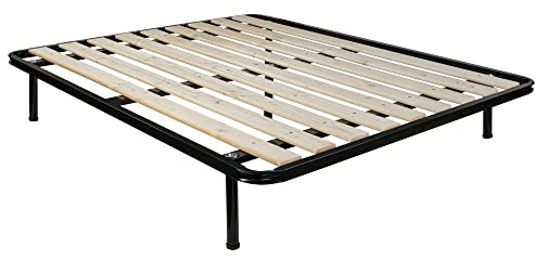 Comprarredo Rete ortopedica matrimoniale a doghe verticali misure 160 x 190 cm, resistentissima rete a tavole in legno massello con 5 piedi e triplo supporto