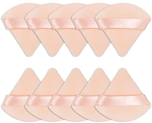 Schwämmchen Gesicht Dreieck Makeup Puderquaste Weich Powder Puffs Trocken Nass Schwamm für Puder Erröten Foundation,10 Stück (Nude Farbe)
