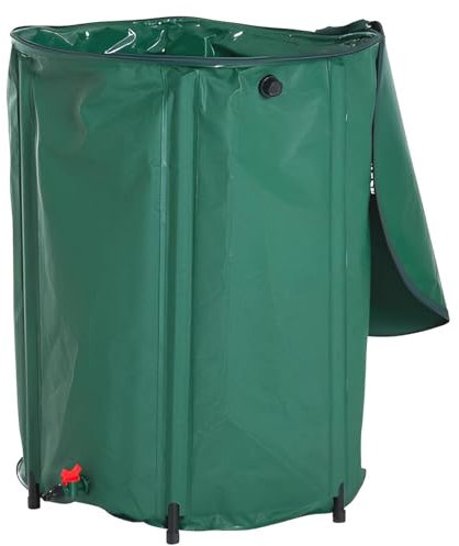Barril de almacenamiento de agua de lluvia, recogedor de agua de lluvia, contenedor de agua de lluvia plegable de malla | Barril de lluvia plegable para jardín con cremallera, barril de agua