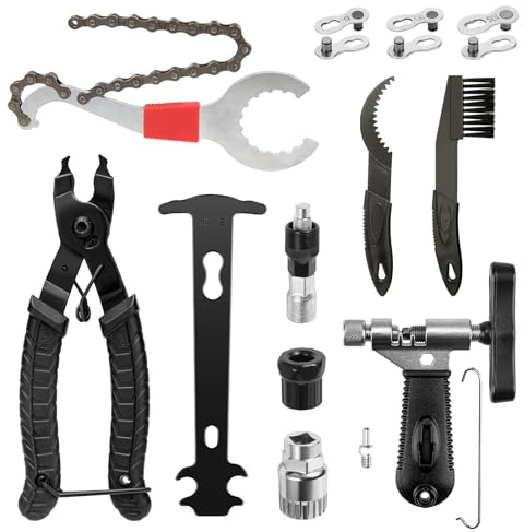 Dérive-chaîne de vélo, outil de réparation de chaîne de vélo, 11 pinces à chaîne de vélo, pince antivol de chaîne et rivets de chaîne de vélo, kit de réparation pour chaîne de vélo 6 à 12 vitesses