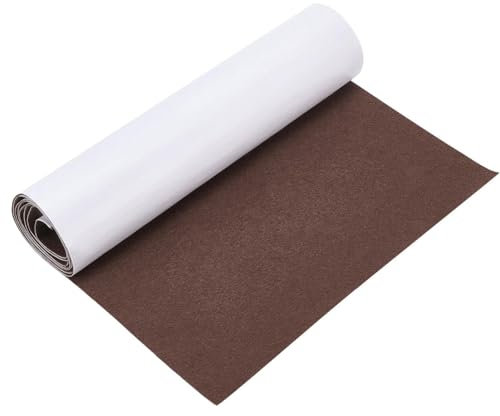 Feutrine Autocollante Tissus Autocollant - 40 x 220 cm Feutrine Rouleau, pour Doublure de boîte, sous-Verre, Tapis de tiroir, Voiture, Pieds de Chaise, Pieds de Table, 1 mm d'épaisseur, Marron foncé