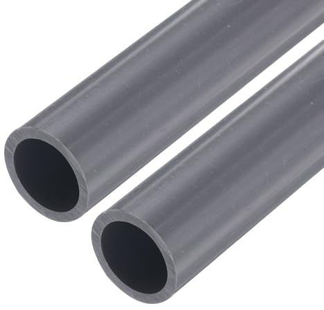 Kvartsman 2 stycken PVC-rör, diameter 19,4 mm längd 0,23 m runt plaströr för trädgård, akvarium, vattenledning, kabelkanal, ventilationsrör (ljusgrå)