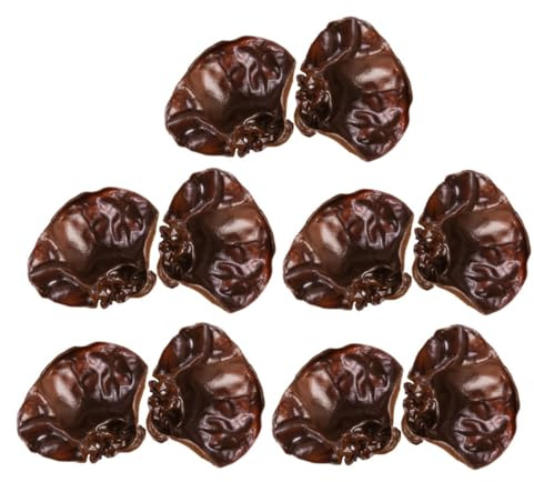 GETAJGHSD Funghi Artificiali Realistici in Pvc, Decorazione Cucina e Vetrina, Oggetti di Scena Vegetali Neri, Set da 10 Pezzi per Ristoranti e Negozi