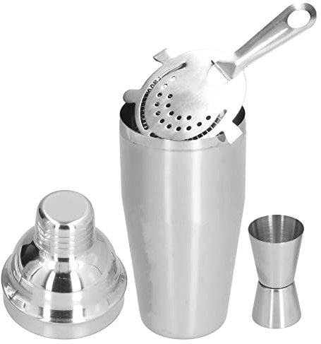 750 ml Cocktail Shaker & Drink Mixer Set, Comprehensive Bartender Kit With Siler, Measce Cup och Barware Tools in Silver (1)