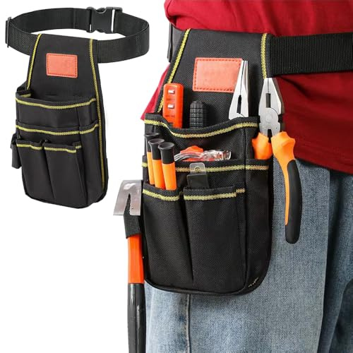 Vdones Tool Belt Bag - Adjustable Small Tool Bag Waist Pouch for Carpenters, Gardeners, Builders, and DIY Enthusiasts