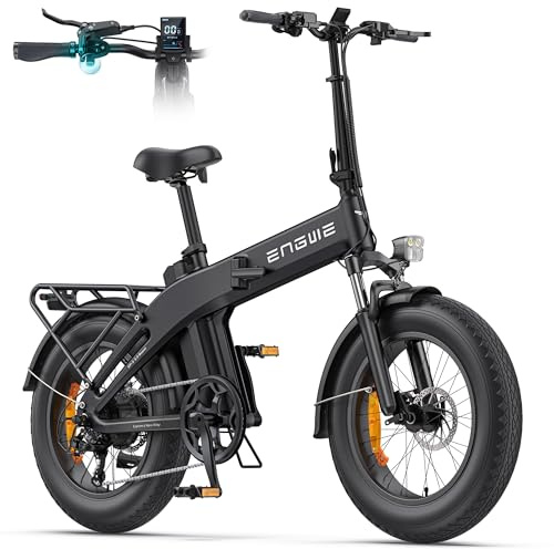 ENGWE EP-2 3.0 Boost Bicicleta Eléctrica Plegable, Batería de 48V y 13,5AH, Autonomía de hasta 120KM, Motor de 75 NM, Frenos Hidráulicos (Estándar, Negro)