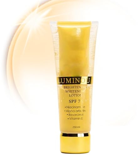 Jukeoiu Loción Corporal Iluminadora | Loción De Protección Solar SPF75,Hidratante Facial 250ML - Para Piel Seca Con Imperfecciones Y Apagado, Hombres, Uso Nocturno Y Diurno, Post-Ducha, Viajes,