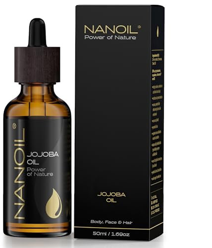 Jojobaöl Nanoil Jojoba Oil 50ml - natürliches, reines, kaltgepresstes, ungeröstetes Bio Jojobaöl. Pflegeöl für Haar, Körper und Gesicht. Naturpflege, Linderung