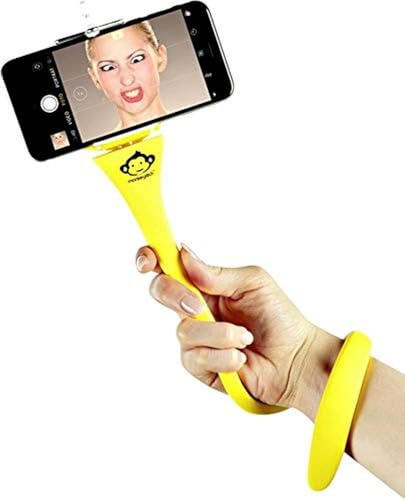 MONKEYSTICK gelb - Biegsamer Selfie Stick für Handy & GoPro/Flexibles Stativ/rutschfeste Silikon Beschichtung