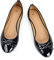 Dernolsea Womens Ballet Flats, Patent Leather Bow Round Toe Foldable Flat Slip On Pumps Dolly Ballerina Shoes Black Size 3.5