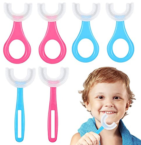 MIVAIUN 6 Stücke Teilige U-förmige Kinderzahnbürste, Zahnbürste für Kinder, Trainingszahnbürsten, Zahnbürste für den ganzen Mund, Allround Mundreinigung (Alter 2~12)