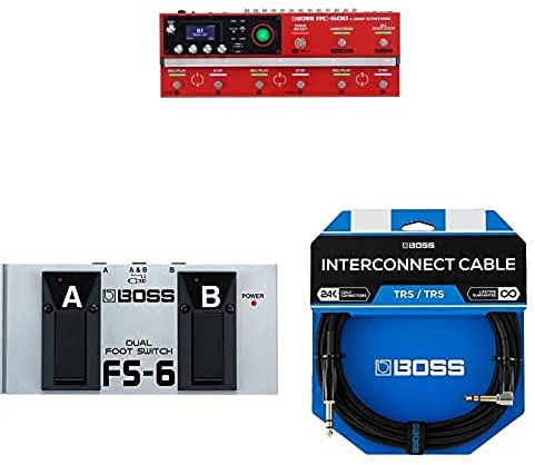 BOSS RC-600 Loop Station bundle with BOSS Fs-6 Dual Foot Switch and BCC-3-TRA 3ft/1m premium trs cable