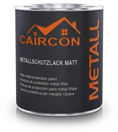 CAIRCON Metallschutzlack MATT 3in1 Metallfarbe Außen Rostschutzfarbe Silbergrau - 750ml