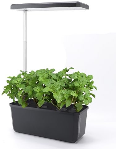 Gugxiom Système de Culture Hydroponique Jardin Intérieur, 6 Pods Kit de Culture Hydroponique avec Lumière LED, 40cm D'espace de Croissance, pour Herbes et Plantes (Black)