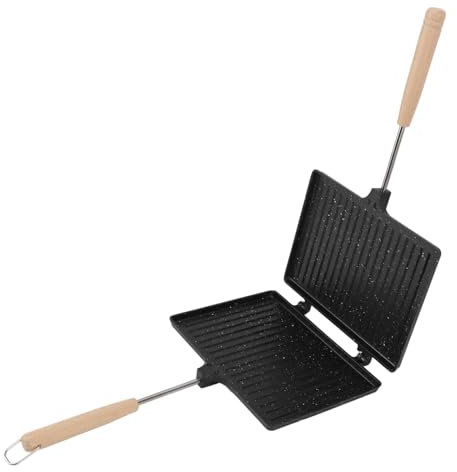 Padella a Doppia Faccia, Macchina Per Panini, Macchina Per Formaggi alla Griglia Padella Antiaderente Per Panini Tostapane Padella Per Panini, Padella Per Panini alla Griglia E Panini con Piastre Anti