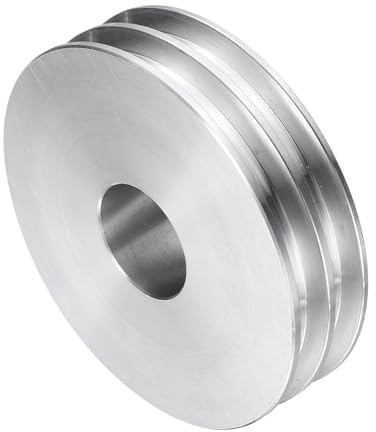 QUARKZMAN V-Typ Riemenscheibe 24mm Bohrung 80mm Außendurchmesser Doppelrillen Aluminiumlegierung Keilriemenscheibe für Motorwellen-Bohrmaschine 6mm(1/4) PU-Formgürtel