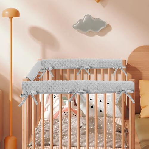 Guniata Paraspigoli per lettini, protezione per telaio del letto, paracolpi per culla, rimovibile, lavabile, protezione per bordi e angoli (grigio)