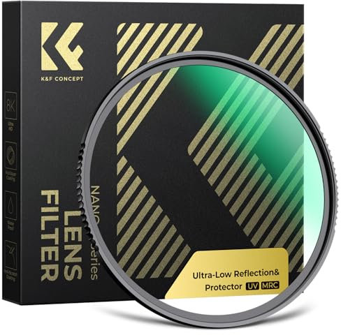 K&F CONCEPT UV Filter 77mm Ultra-niedrige Reflexion & 9H Härte 2-in-1 Schutzfilter (Nano-Xcel)