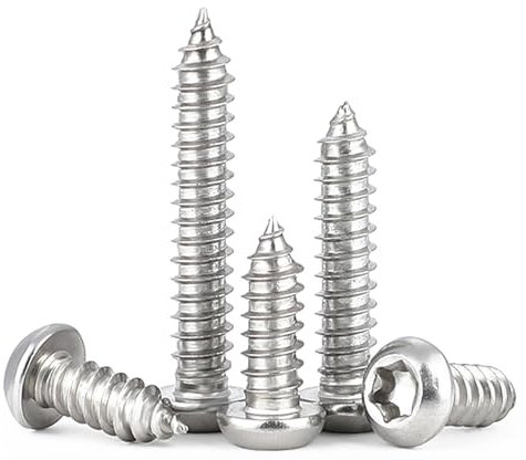 BACSHBY 50 Piezas Tornillos Autorroscantes M3x18mm, Tornillos Torx de Cabeza Plana, Tornillos Autoperforantes de Cabeza Redonda en Acero Inoxidable