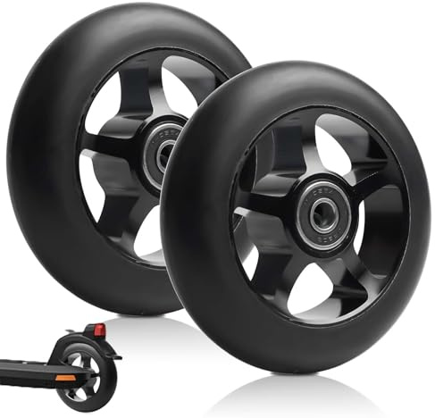 Behogan 2 ruedas de repuesto para scooter, 100 x 24 mm, ruedas de repuesto para Stunt Scooter de 100 mm, compatibles con la mayoría de patinetes, scooters (negro)