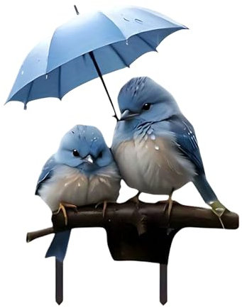 Bird bleu acrylique 2D - figure de jardin en plein air, ornement d'oiseaux extravagants | Décoration d'oiseaux de jardin résistant aux intempéries, art de la cour d'oiseaux de fer