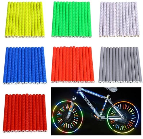 VAIGU:OA Speichenreflektoren Fahrrad - 84 stück 360° Sichtbarkeit Wasserdicht Speichenreflektoren, 7 Farben Bunte Fahrrad Speichenreflektoren Set mit Reflektor Aufkleber Fahrrad für Alle Fahrradtypen