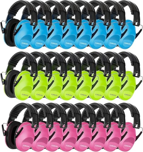 Floriogra 24 Paquets Casque Anti Bruit Enfant, Protections Auditives Pour Enfants Confortable, avec Une Atténuation de SNR 28dB, Casque Anti-Bruit pour Milieu Bruyant