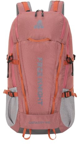 Bseash Zaino impermeabile da 45 l, per escursionismo, campeggio, con copertura antipioggia, per sport all'aria aperta, viaggi, arrampicata, sci, ciclismo (rosa)