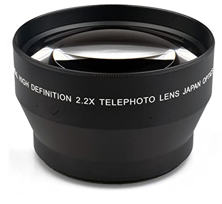 Professionell 2,2 x högupplöst lins 67 mm telekonverterare teleobjektiv med främre och bakre lock och förvaringsväska