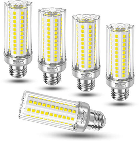 MAILIHAO 5er-Pack, Kaltweiß 6000K 16W E27 LED Maiskolben Birne 1900LM, Ersetzt Glühbirnen 120Watt 150Watt, Nicht dimmbar E27 Mais LED Lampen, Energiesparlampe Kleine Edison-Schraube Leuchtmittel E27