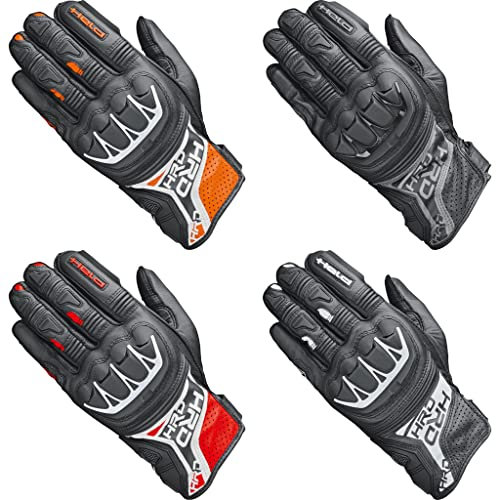 Held Motorradhandschuhe lang Motorrad Handschuh Kakuda Handschuh schwarz/weiß (kurze Finger) 9, Herren, Sportler, Ganzjährig, Leder