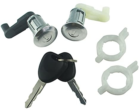 FanPaYY 7701468981 - Juego de cerradura de puerta para Renaul Megane Scenic Clio Thalia (2 cilindros + 2 llaves) bombin cerradura 7701468982