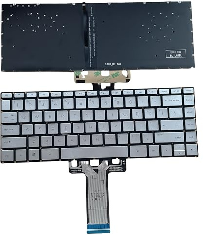 YIJIATech Replacement Keyboard with Screwdriver US Layout for HP Pavilion X360 14-BA 14T-BA 14M-BA 14-BS Series/14-BW 14-BF 14m-CD 14m-DH 14m-CF 14-DK (G) Silver Backlit Laptop Keyboard