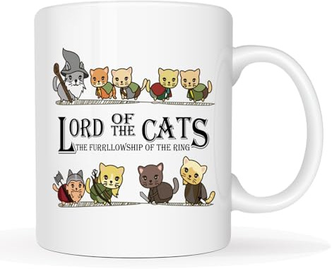 This Cat Kittens Lord of The Cats Mug Gift, White Funny Sarcasm Coffee Cup Novelty, Funny Gift for Mum 11Oz, Christmas Gifts for Women, Coffee Mugs for Cat Lovers
