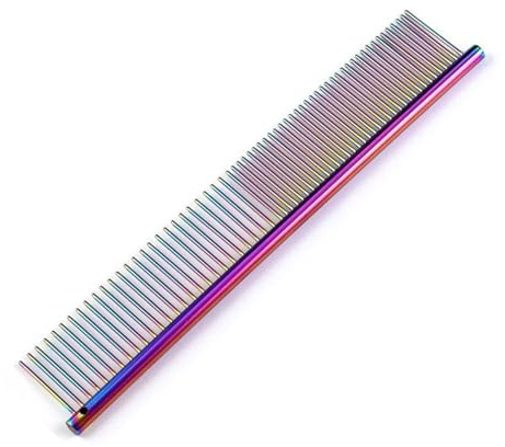 Stainless Steel Pet Dog Comb - Metal Detangling Grooming Tool for Small, Medium and Large Animals, Cats and Horses